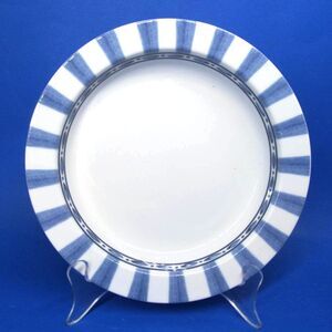 Dansk Bistro Cafe Parisian Blue 8 1/4" Rimmed Soup Bowl Made In Portugal VGC